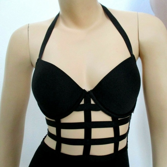 Cage Rage Halter Teddy Babydoll Frederick's of Hollywood - Picture 4 of 8